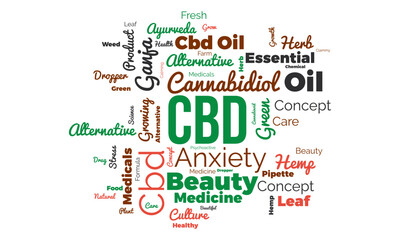 Cbd word cloud background. Health awareness Vector illustration design concept.