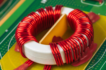 Copper Coil Inductor On Electronic Circuit Board