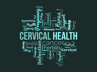 Fototapeta na wymiar Cervical Health word cloud background. Health awareness Vector illustration design concept.