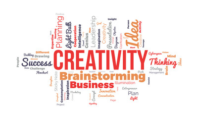 Creativity word cloud background. Appreciation awareness Vector illustration design concept.