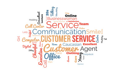 Customer Service word cloud background. Careers awareness Vector illustration design concept.