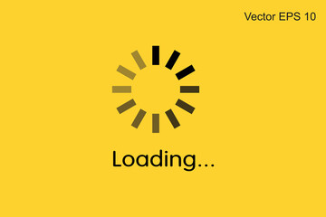 Yellow loading screen on monitor technology concept design.