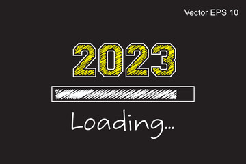 Load Bar 2023. Expectation of the holiday – vector