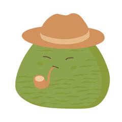 Onigiri. Rice wrapped in nori seaweed. Asian food. Vector stock illustration Isolated on a white background.