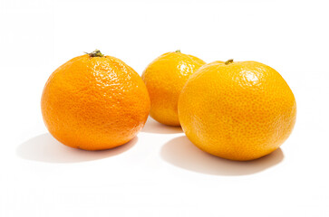 oranges isolated on white background. Tangerines on a white background.
