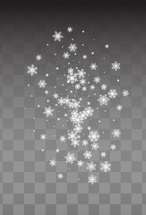 Gray Snow Vector Transparent Background. Winter