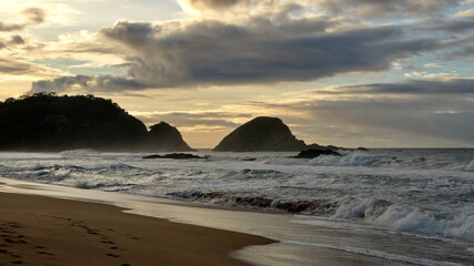 Sunrise at the beach in Zipolite, Mexico
