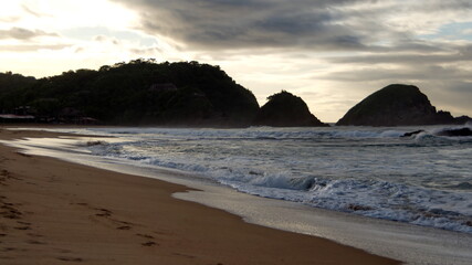 Sunrise at the beach in Zipolite, Mexico
