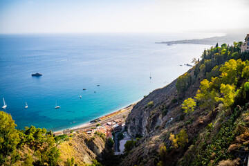 View of the coast of the sea Sicily
