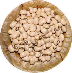 Black Eyed Peas on a Sal Tree Leaf Plate.