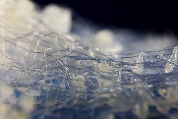 Cooled hot glue remnants creates background