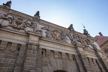 Gdansk, Poland, May 15, 2022: Upland Gate A large city gate from the 16th century in Gdansk,