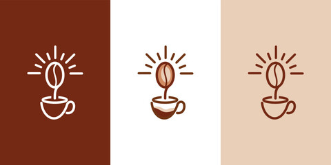 logo light Coffee , coffee cup,, corporate identity, illustration, vector