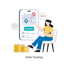 Fototapeta premium Order Tracking flat style design vector illustration. stock illustration