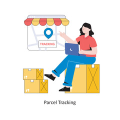 Parcel Tracking flat style design vector illustration. stock illustration