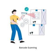 Barcode Scanning flat style design vector illustration. stock illustration