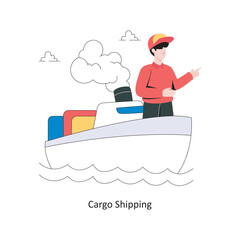 Cargo Shipping flat style design vector illustration. stock illustration