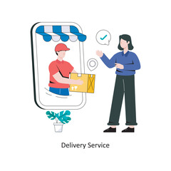 Delivery Service flat style design vector illustration. stock illustration