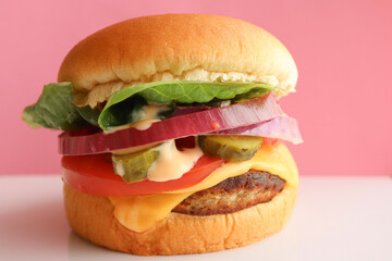 hamburger on a plate