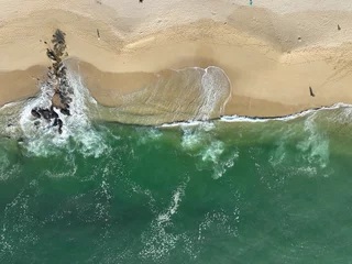 Fototapeten Tangolunda beach in Huatulco. View from above. Drone photography. Paradise beach. Turquoise sea. © oaxe