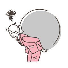 Female businessperson suffering from pressure [Vector illustration].