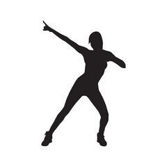 Fototapeta na wymiar Female aerobic dance isolated vector silhouette.