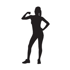 Obraz na płótnie Canvas Female aerobic dance isolated vector silhouette.