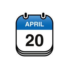Calendar April Icon Vector Logo Template