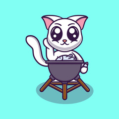 Cute cat vector icon illustration