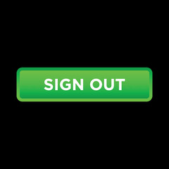 sign out button website vector template