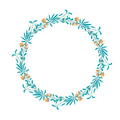 Fototapeta na wymiar Round frame art deco Elegant vector for element design in Eastern style Floral border Lace illustration.