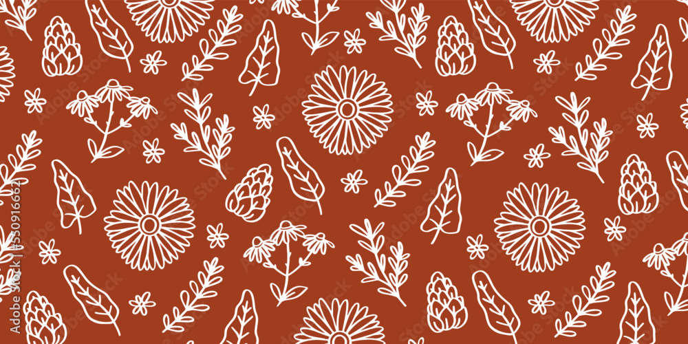 Poster spring flower patterns for background design in vintage style