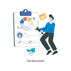 Tax Document flat style design vector illustration. stock illustration