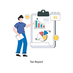 Report flat style design vector illustration. stock illustration