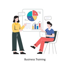 Business Training flat style design vector illustration. stock illustration