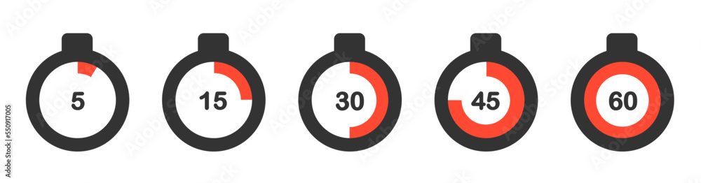 Poster timers set on white background. web timer icon. vector illustration