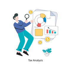 Tax Analysis flat style design vector illustration. stock illustration