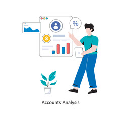Accounts Analysis flat style design vector illustration. stock illustration