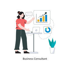 Business Consultant flat style design vector illustration. stock illustration