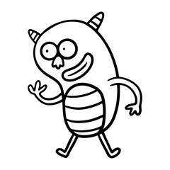 Cute monster hand drawn illustration 