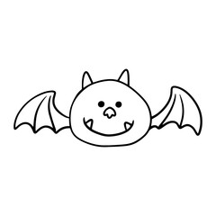 Cute bat Monster hand drawn illustration 
