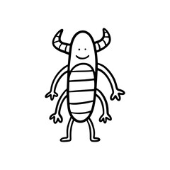 Cute monster hand drawn illustration 
