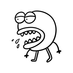 Cute monster hand drawn illustration 