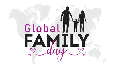 Global family day, january 1. Vector template for banner, greeting card, poster of world family day. Global family day vector illustration.