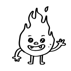 Cute fire hand drawn illustration