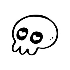 Fototapeta premium Love skull hand drawn illustration