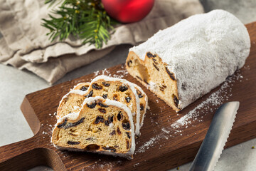 Fototapeta na wymiar Homemade Christmas Stollen Bread