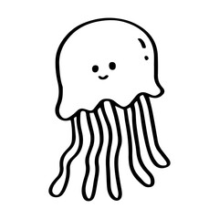 Jelly fish hand drawn illustration