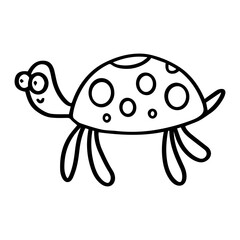 Turtle fish hand drawn illustration