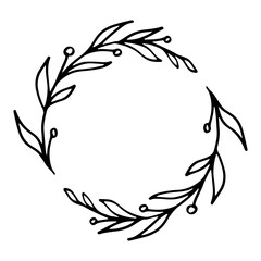 Leaf frame hand drawn illustration